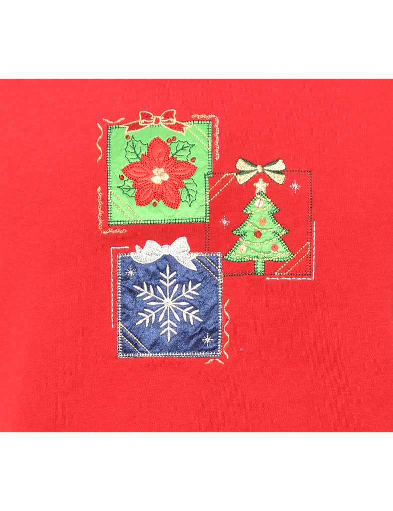 Festive Season Red Christmas Sweatshirt - M