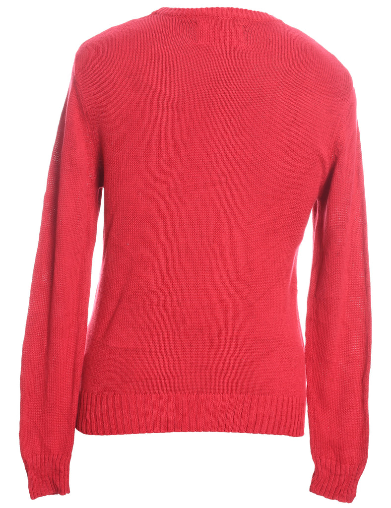 Festive Season Red Knit Christmas Jumper - S