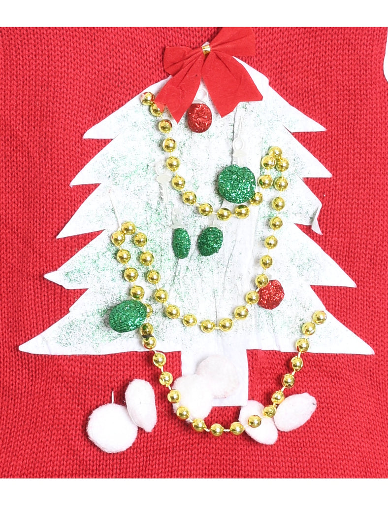 Festive Season Red Knit Christmas Jumper - S