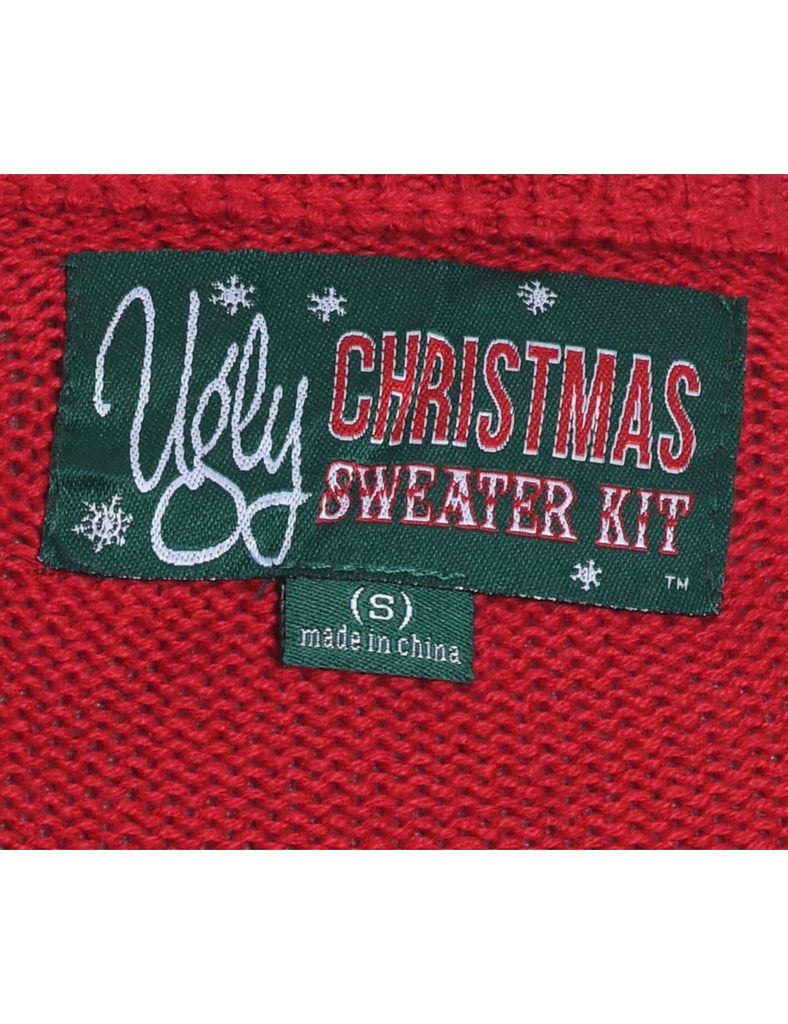 Festive Season Red Knit Christmas Jumper - S