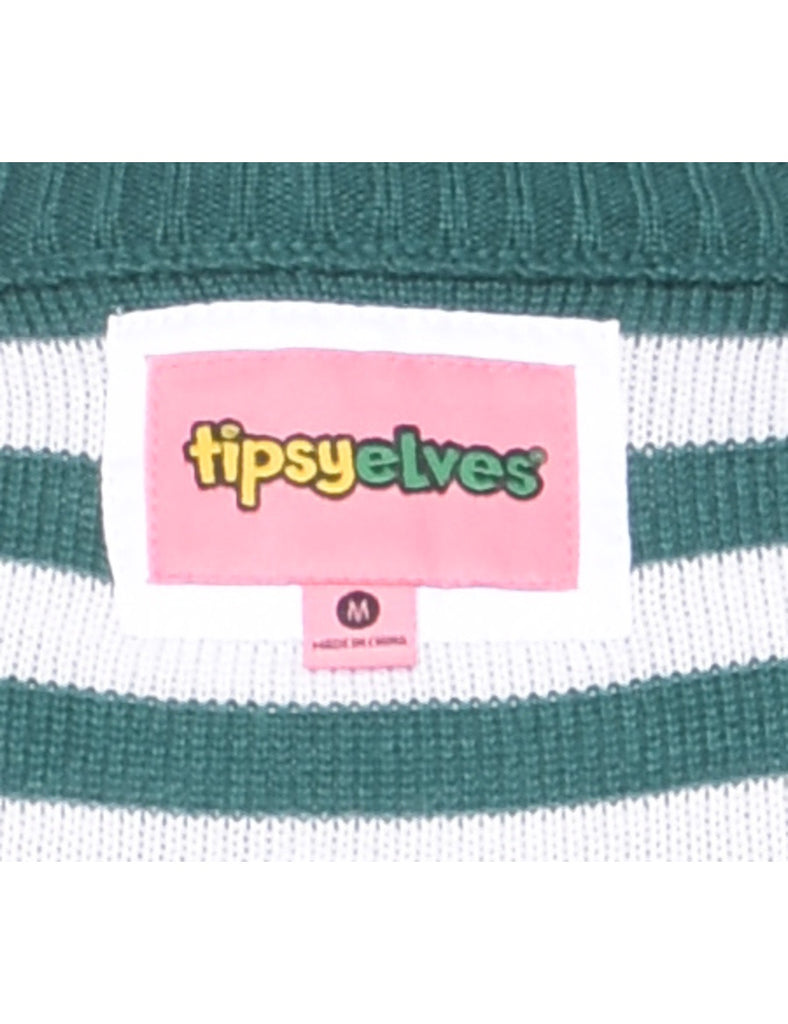 Festive Season Striped Christmas Jumper - M