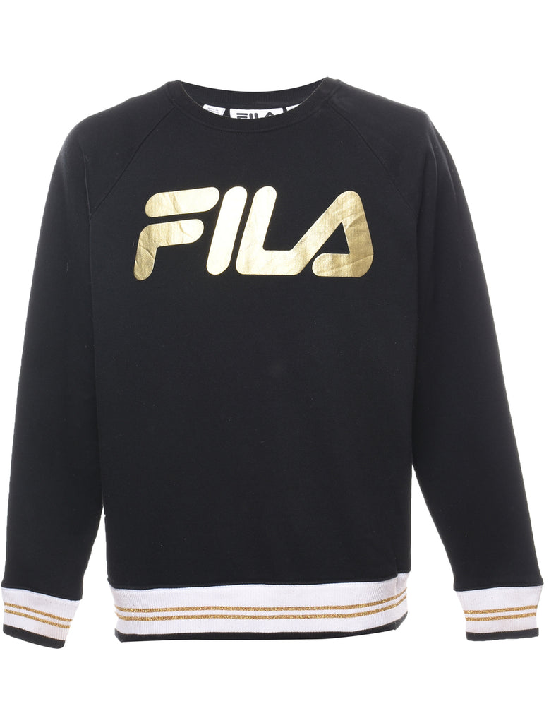 Fila Black & Gold Printed Sweatshirt - L