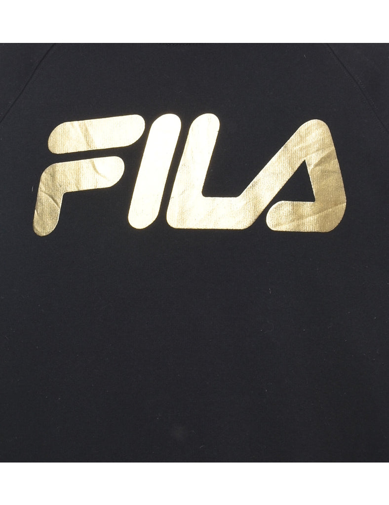 Fila Black & Gold Printed Sweatshirt - L