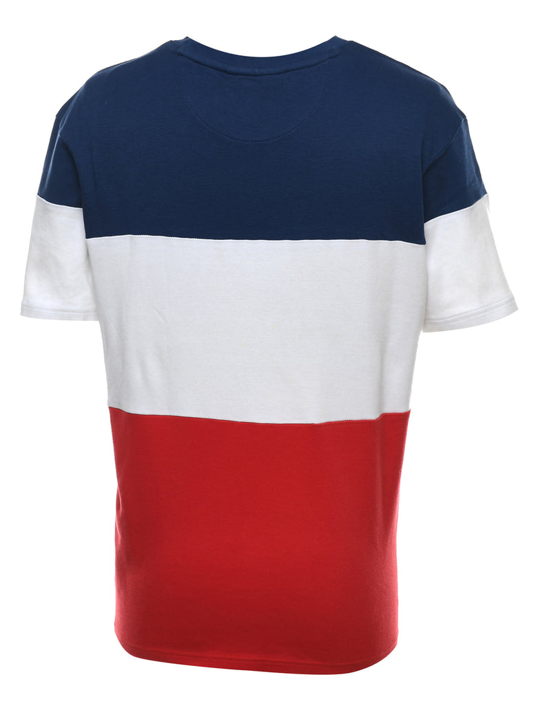 Fila Navy, Red & White Printed T-Shirt - M