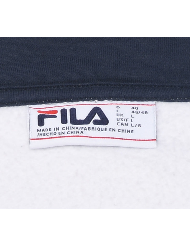 Fila White Quarter-Zip Sweatshirt - L