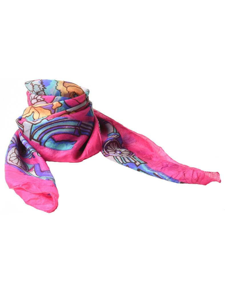 Floral Print Head Scarf - L