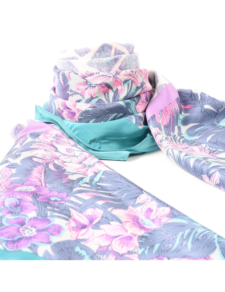Floral Print Head Scarf - L