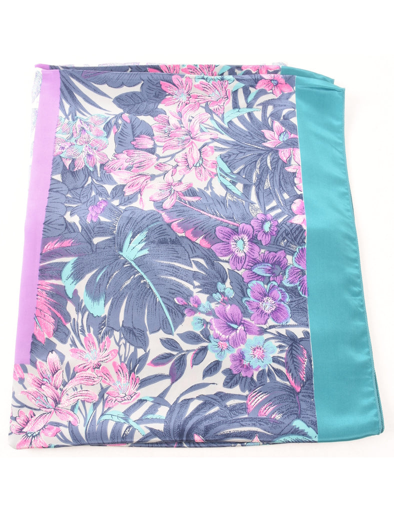 Floral Print Head Scarf - L