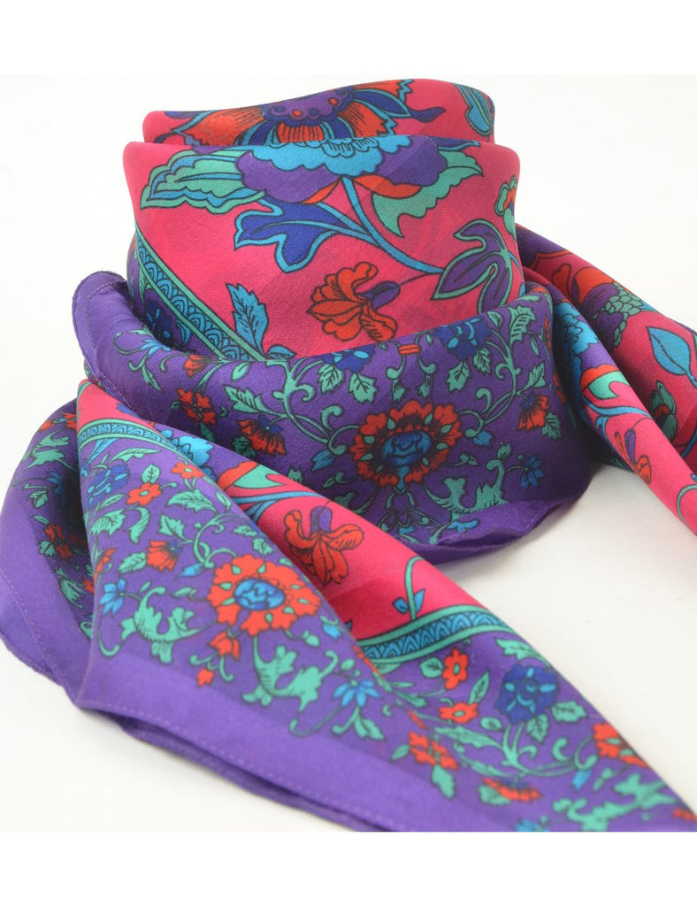 Floral Print Scarf - L