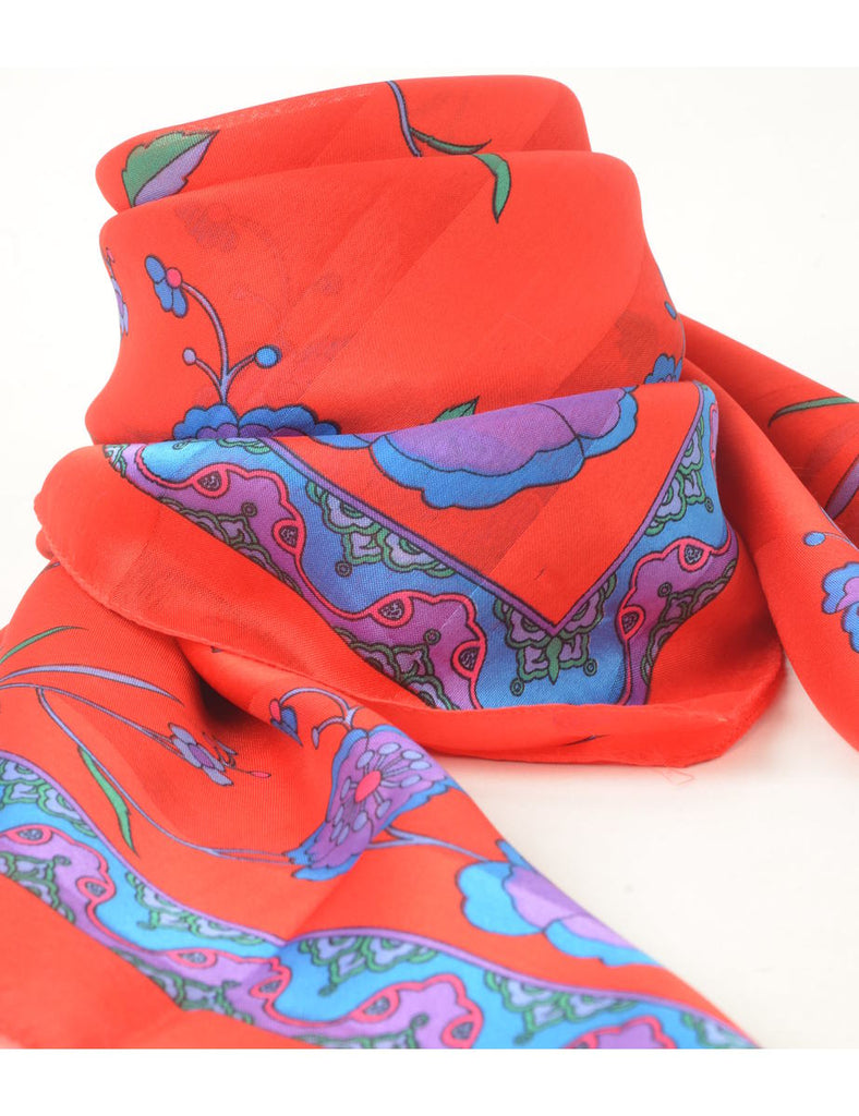 Floral Print Scarf - L