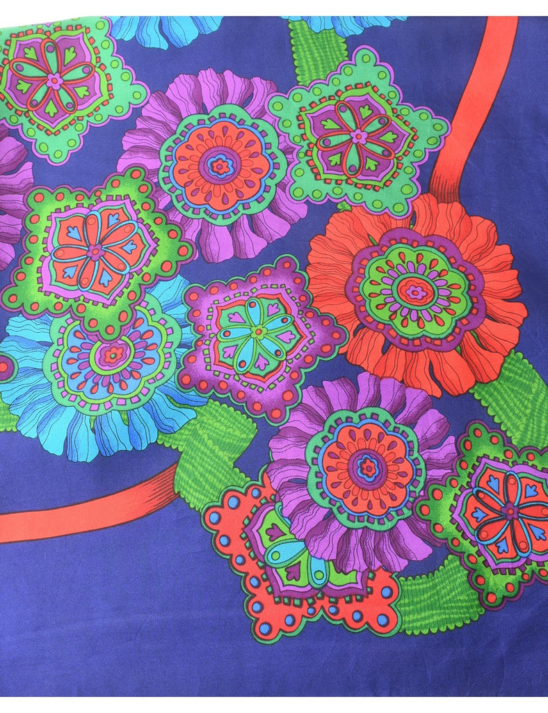 Floral Print Scarf - L
