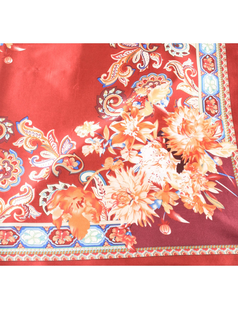Floral Print Scarf - L