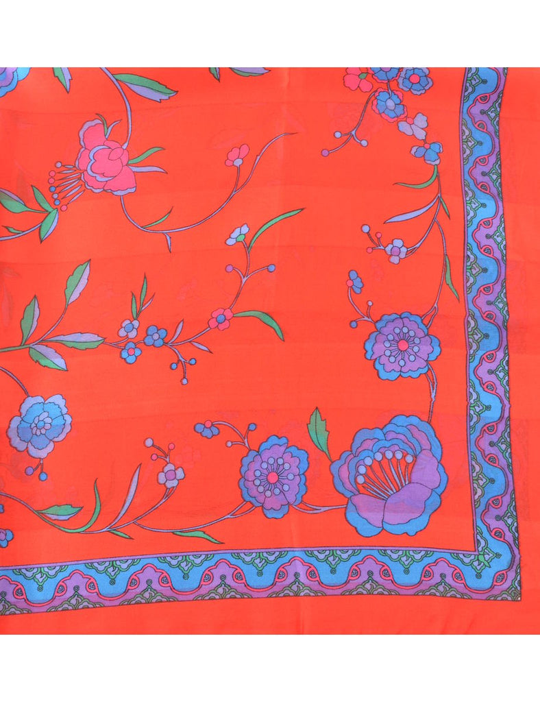Floral Print Scarf - L