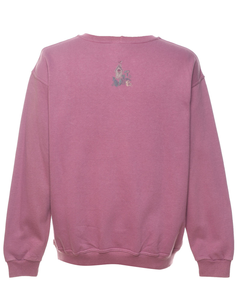 Floral Printed 1990s Sweatshirt - M