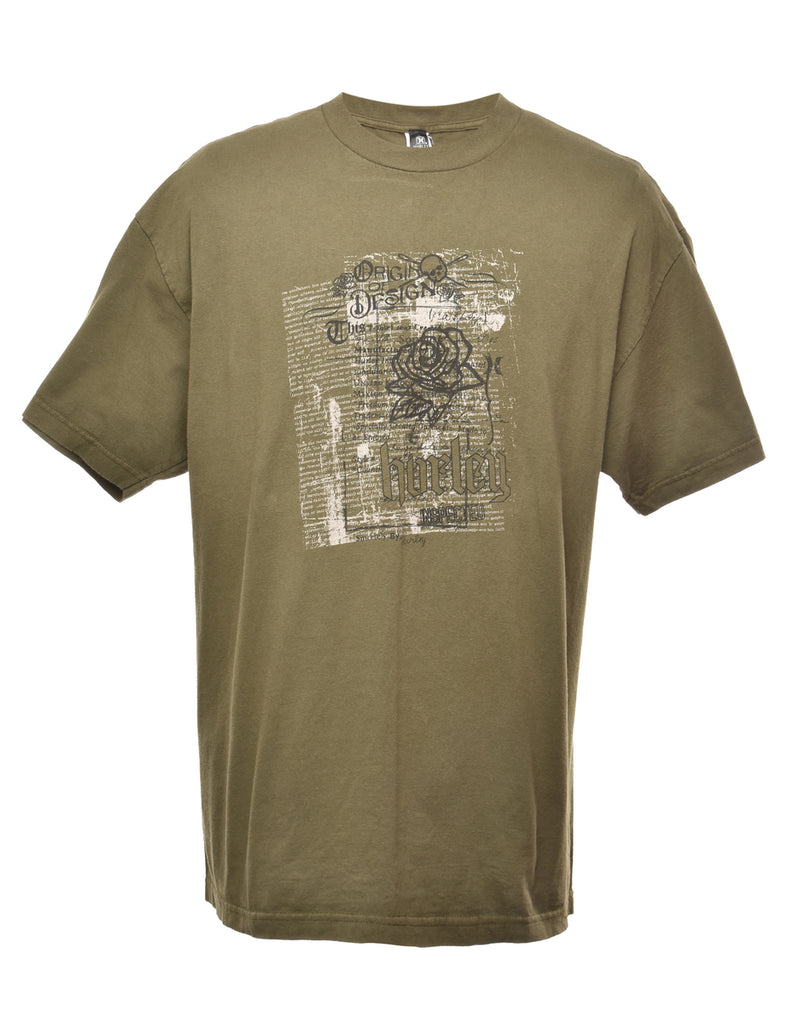 Floral Printed Hurley T-shirt - XL