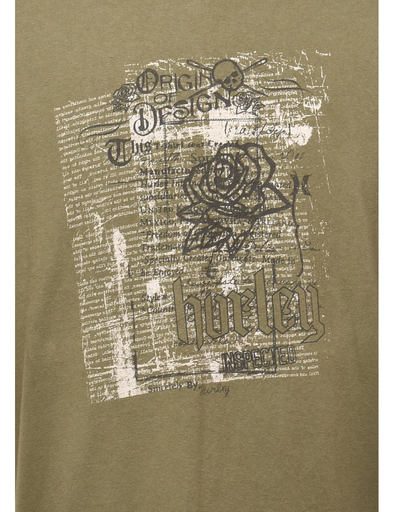 Floral Printed Hurley T-shirt - XL