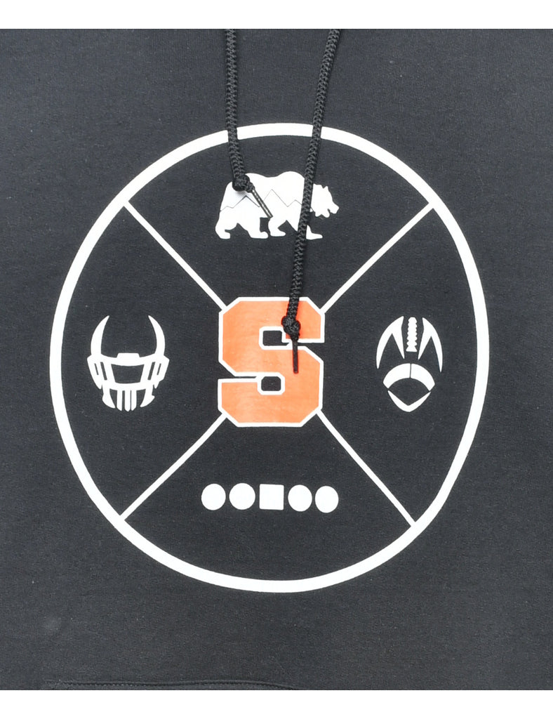Football Bears Printed Hoodie - XL