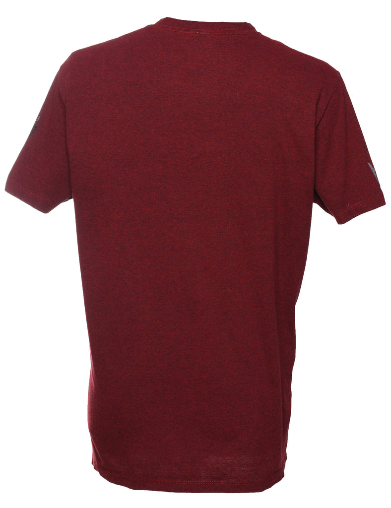Fox Printed Maroon T-shirt - L