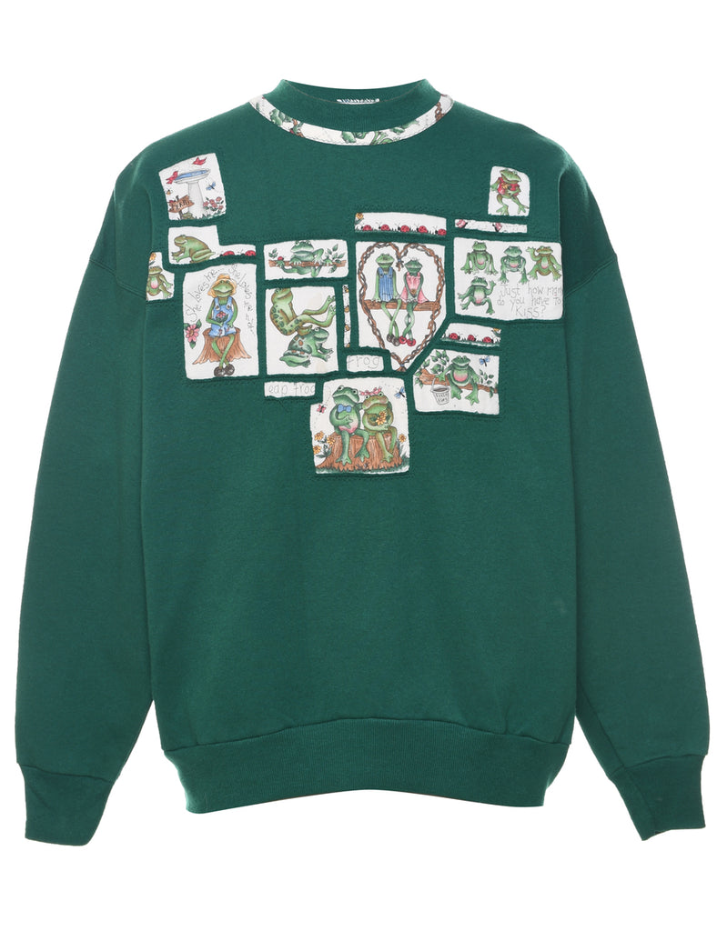 Frog Printed Sweatshirt - L