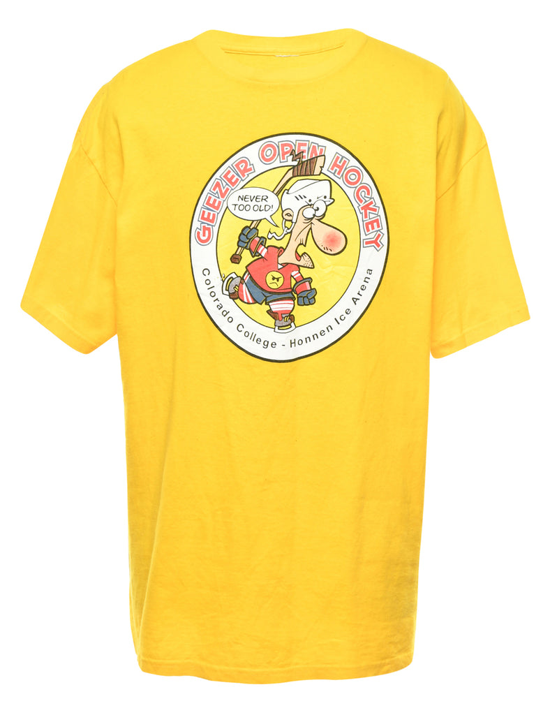 Geezer Open Hockey Printed T-shirt - XL