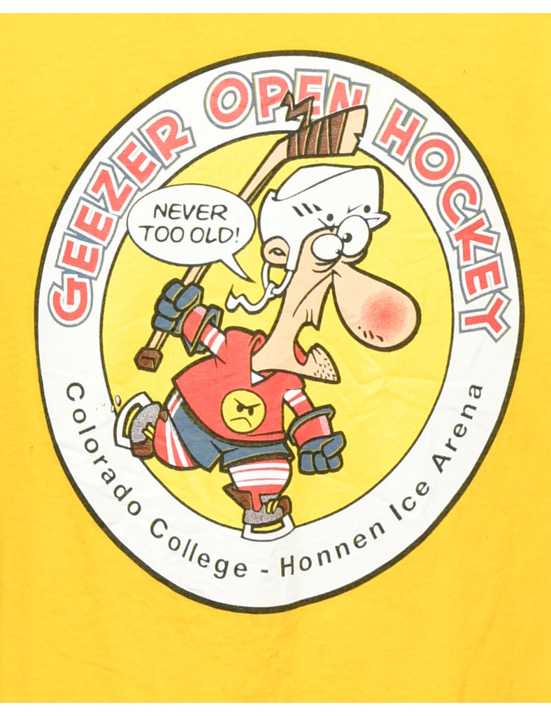 Geezer Open Hockey Printed T-shirt - XL