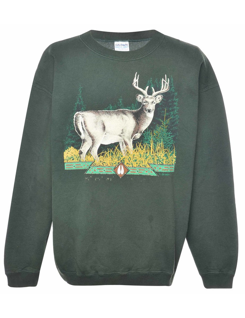 Gildan Dear Print Animal Sweatshirt - XL