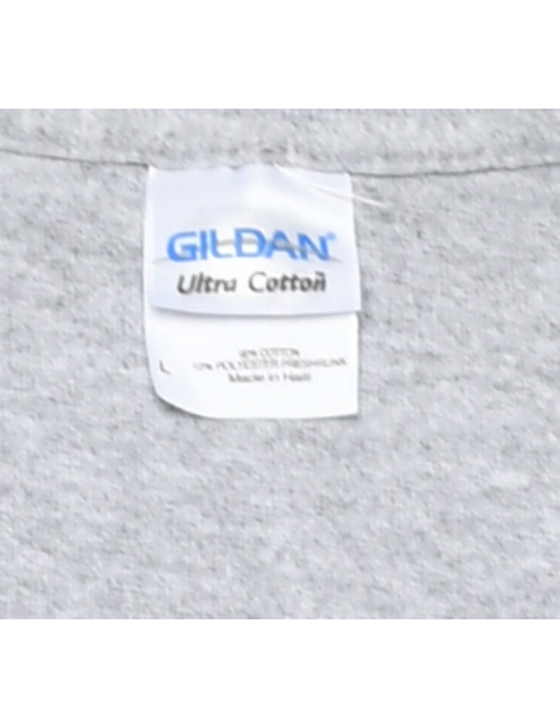 Gildan Grey Printed T-shirt - L