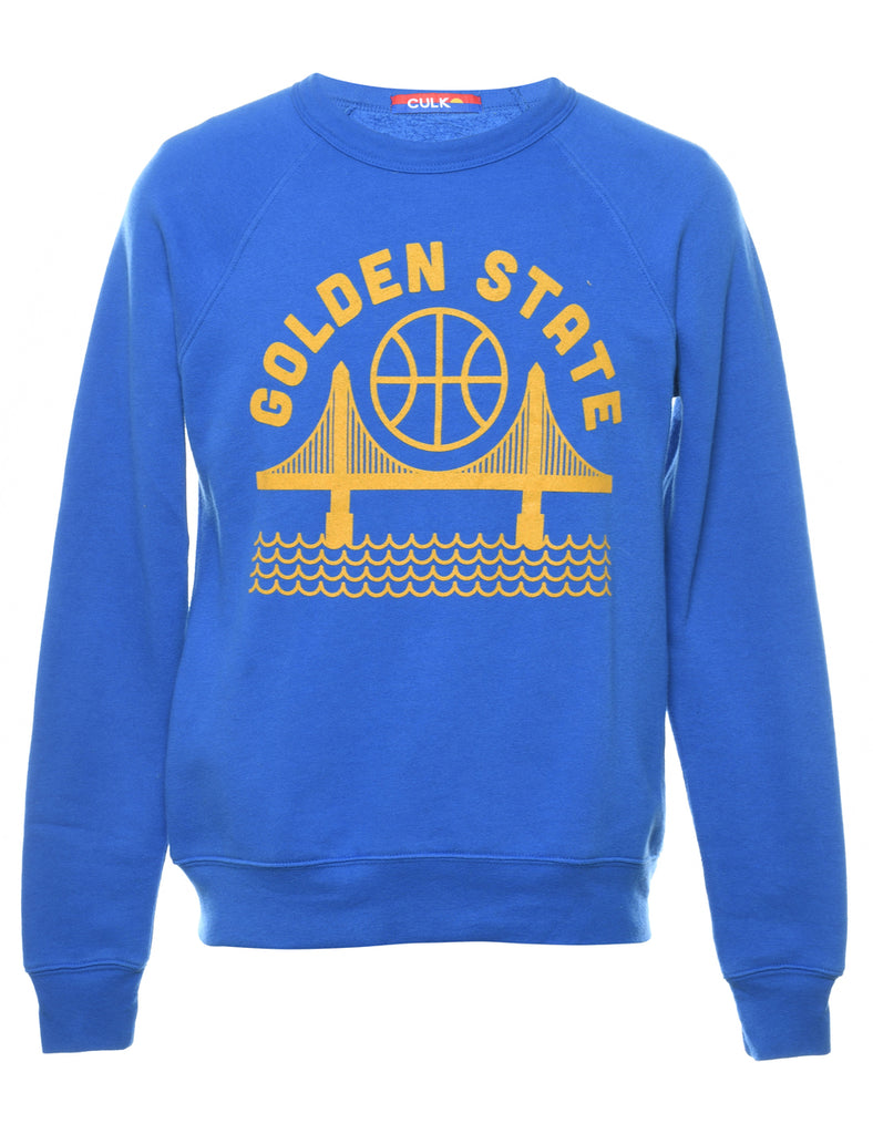 Golden State Printed Blue & Yellow Sweatshirt - S