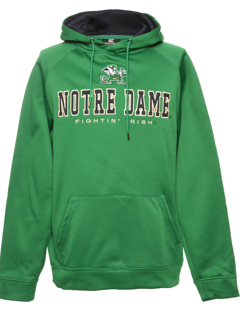 Green North Dame Printed Hoodie - M