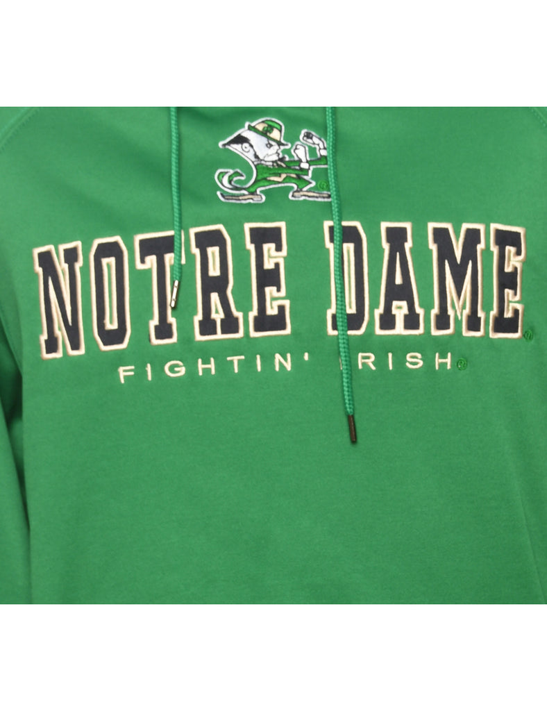 Green North Dame Printed Hoodie - M