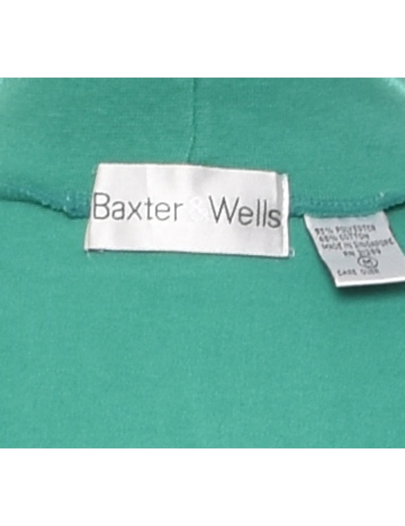 Green Plain High Neck T-shirt - M