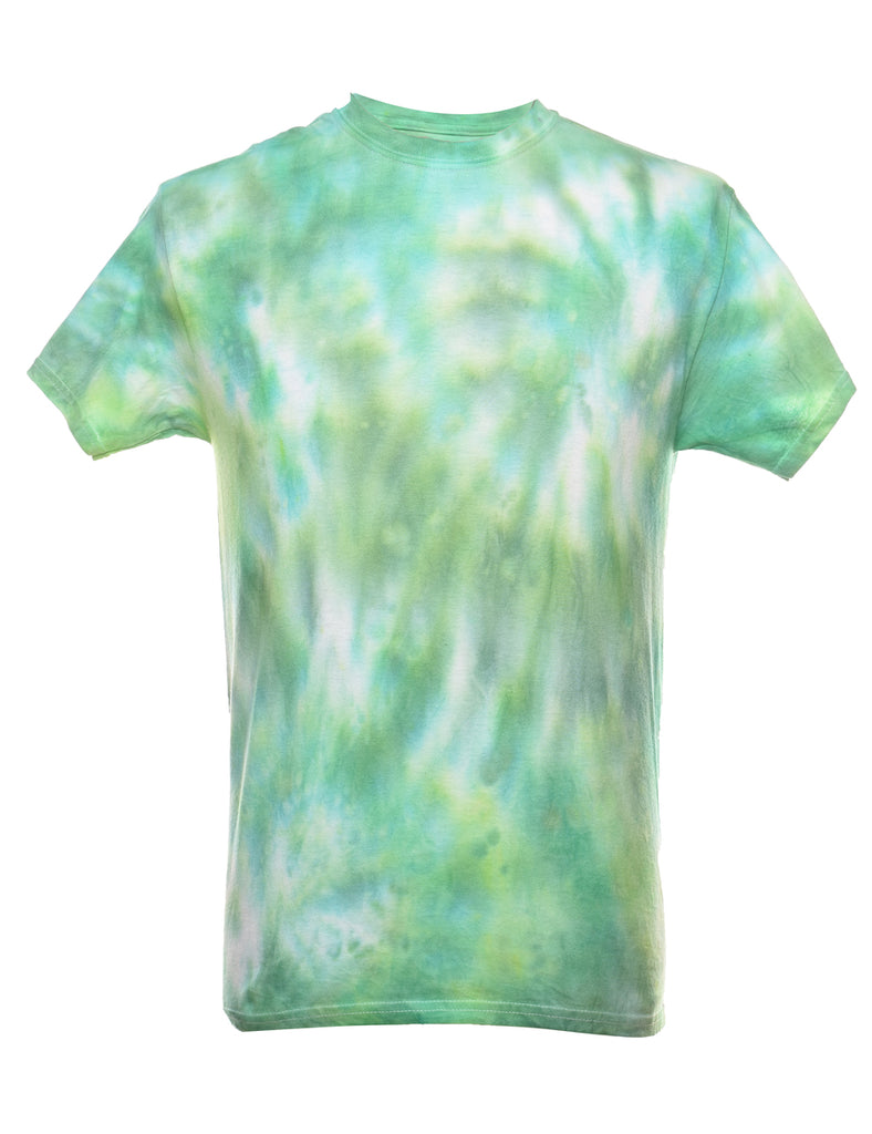 Green Tie Dye Design T-Shirt - M