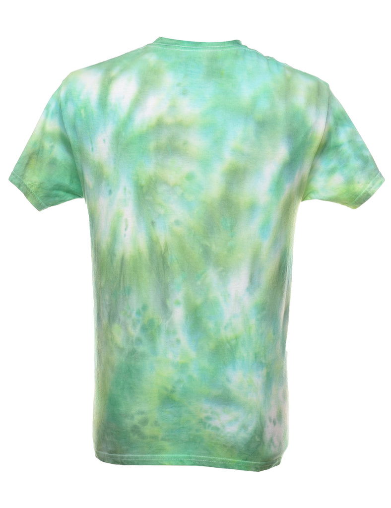 Green Tie Dye Design T-Shirt - M