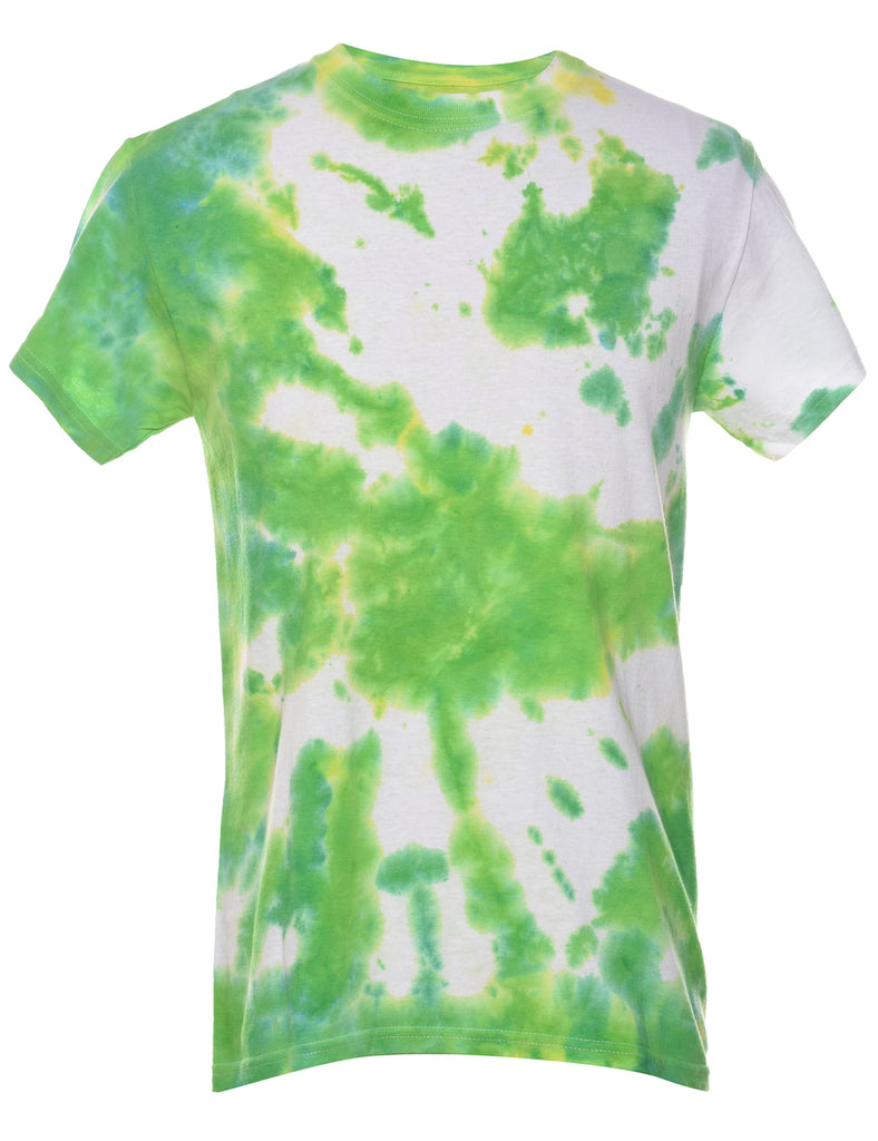 Green & White Tie Dye T-Shirt - S