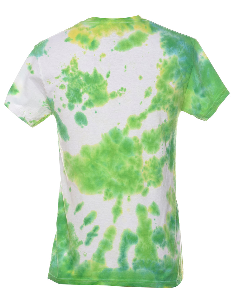 Green & White Tie Dye T-Shirt - S