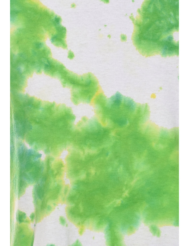 Green & White Tie Dye T-Shirt - S