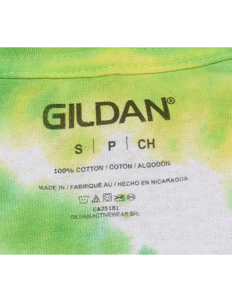 Green & White Tie Dye T-Shirt - S