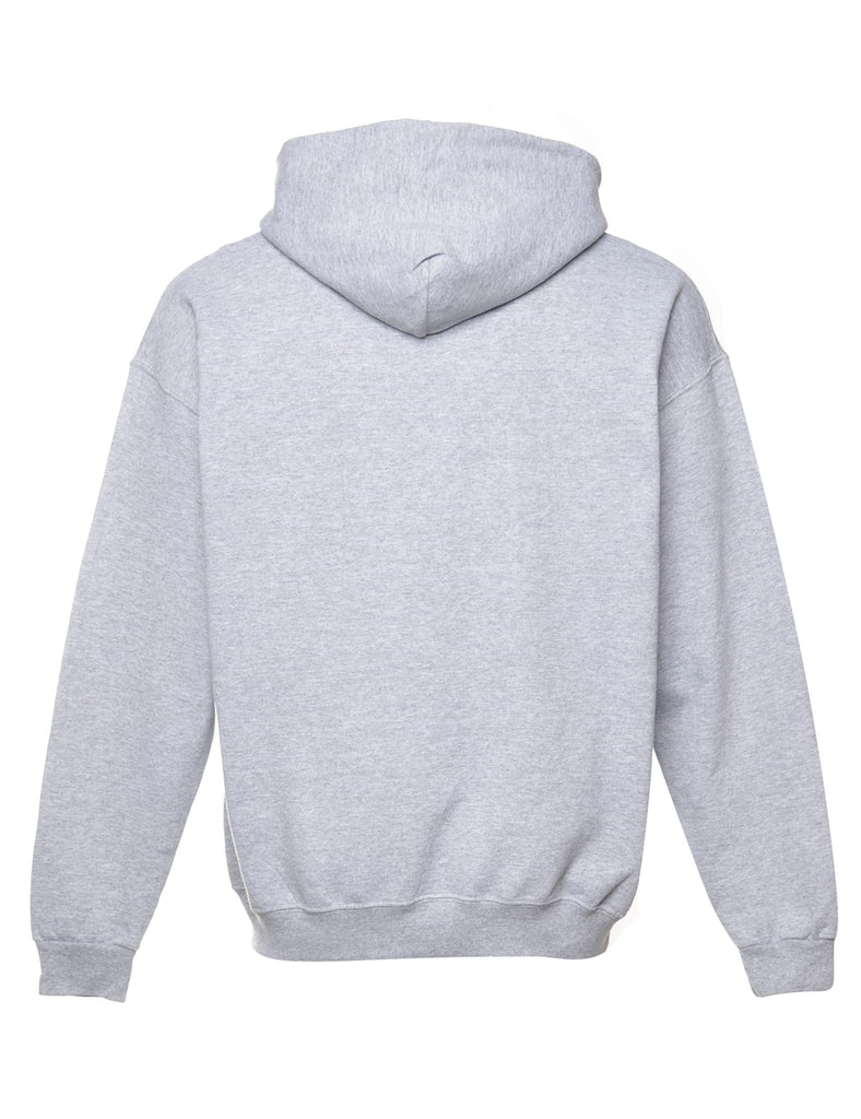 Grey Bates Printed Hoodie - L