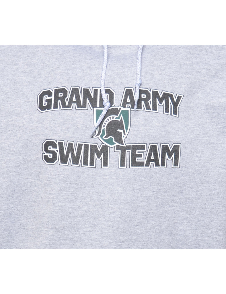 Grey Grand Army Swim Team Printed Hoodie - S
