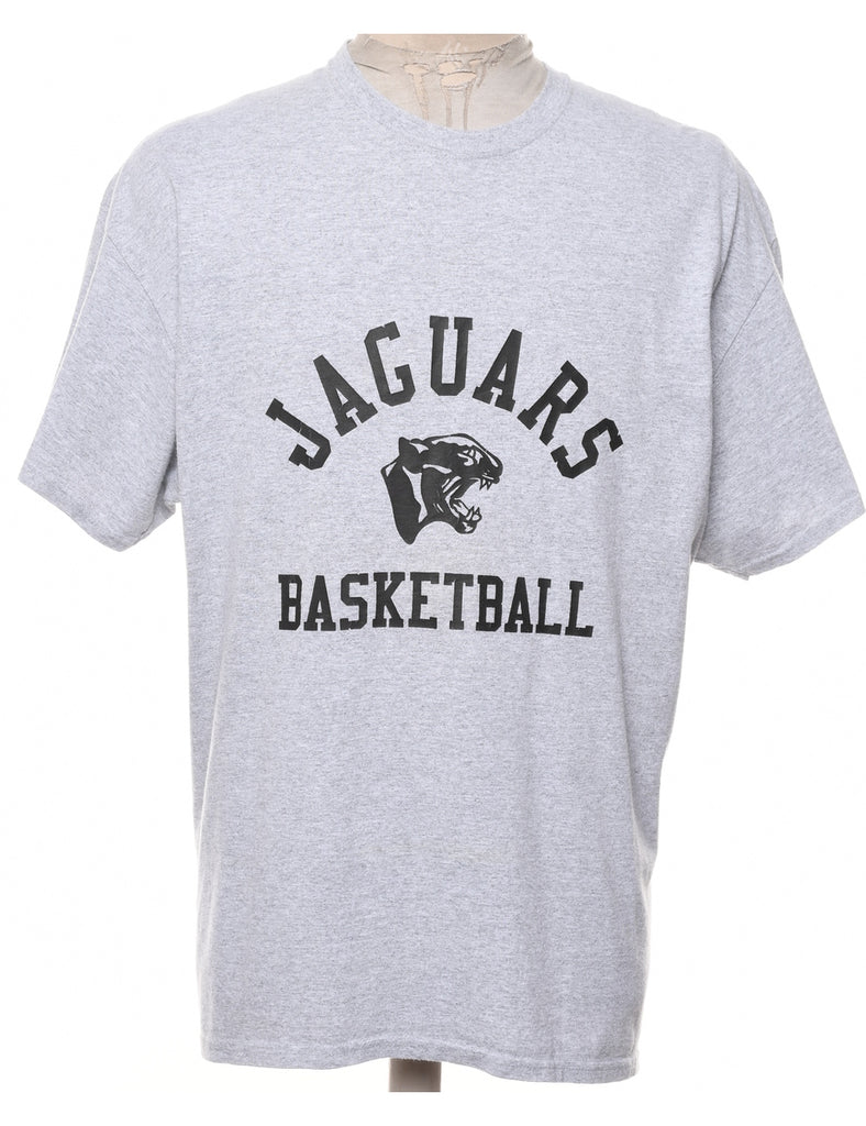 Grey Jaguars Basketball Printed T-shirt - XL