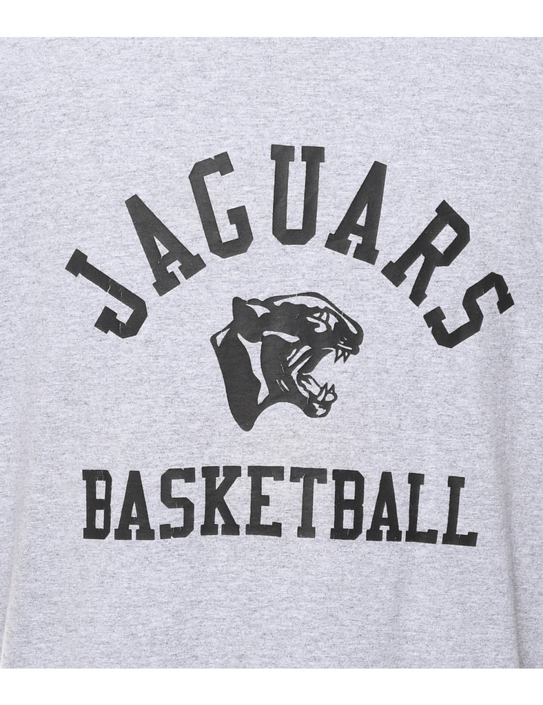 Grey Jaguars Basketball Printed T-shirt - XL