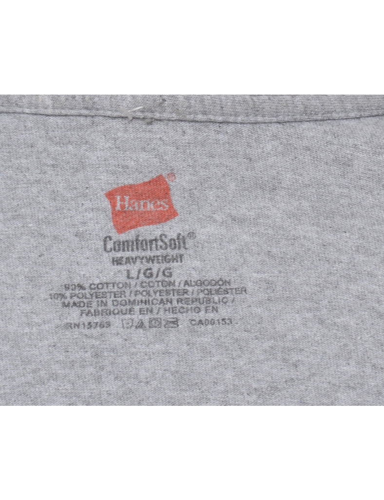 Grey Plain T-shirt - L