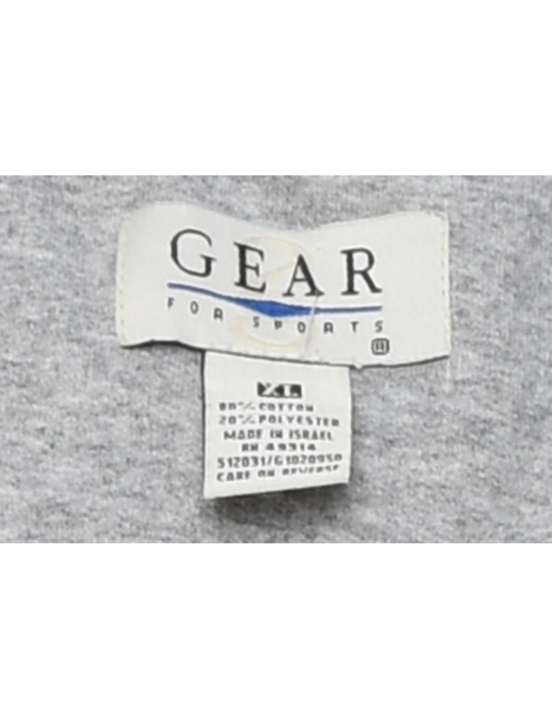 Grey Printed College Design Sweatshirt - XL