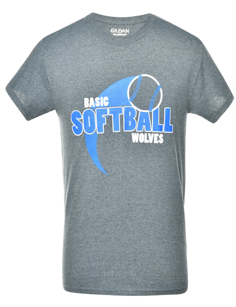 Grey Printed T-shirt - S