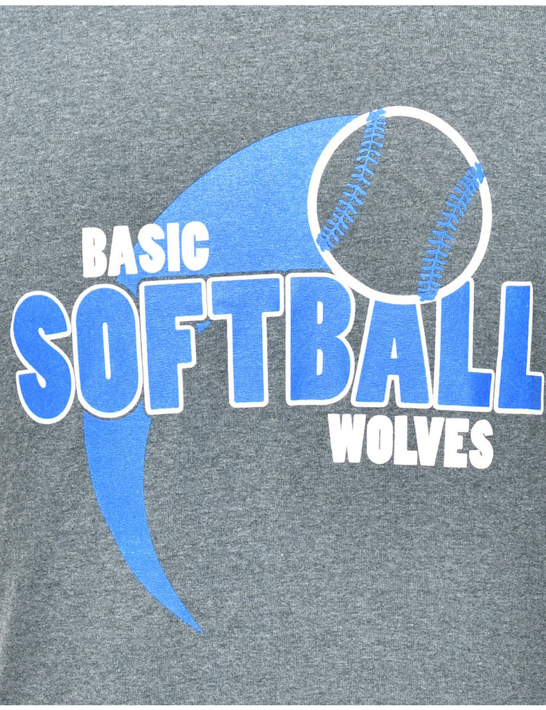 Grey Printed T-shirt - S