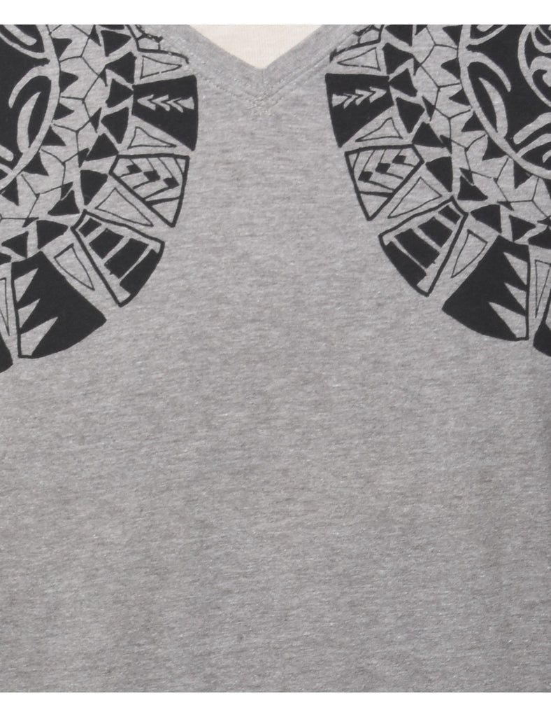 Grey Printed T-shirt - L