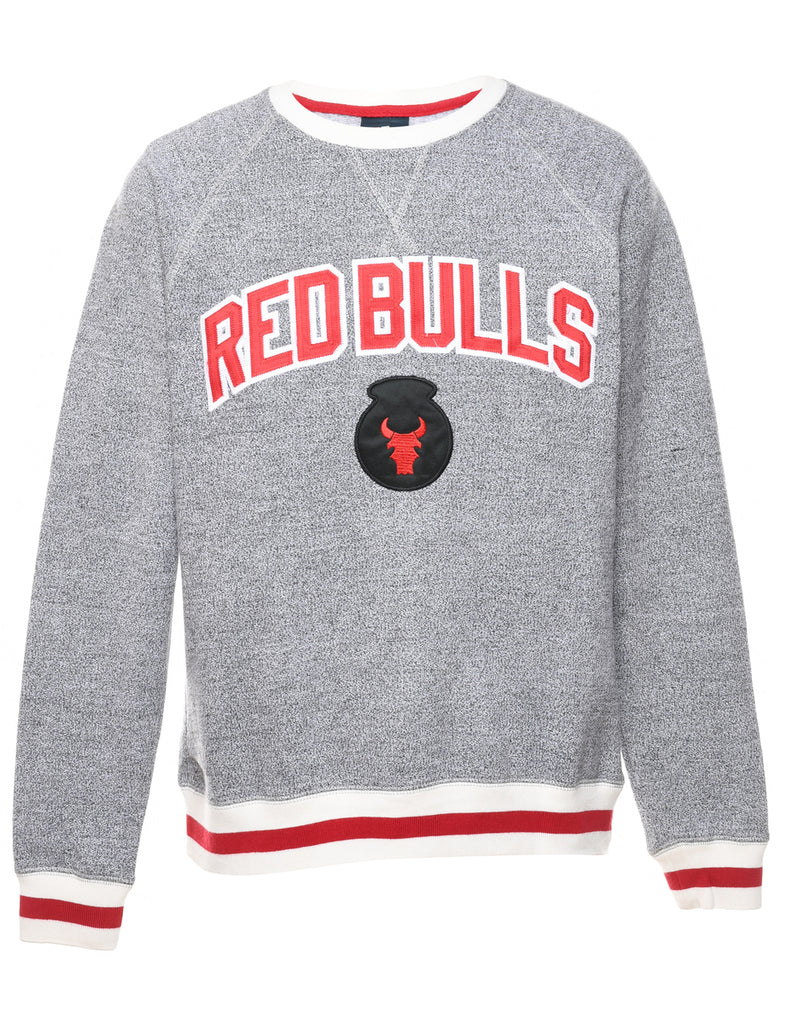 Grey & Red, Red Bulls Printed Sweatshirt - S