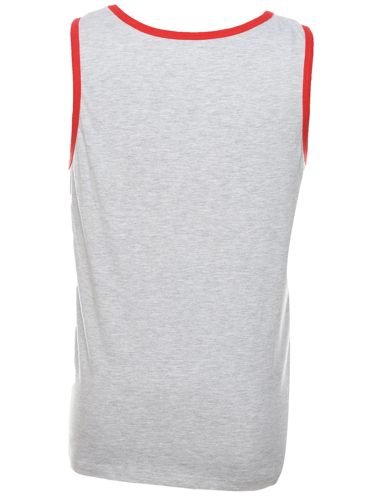 Grey, Red & White 1990s MTV Vest - M