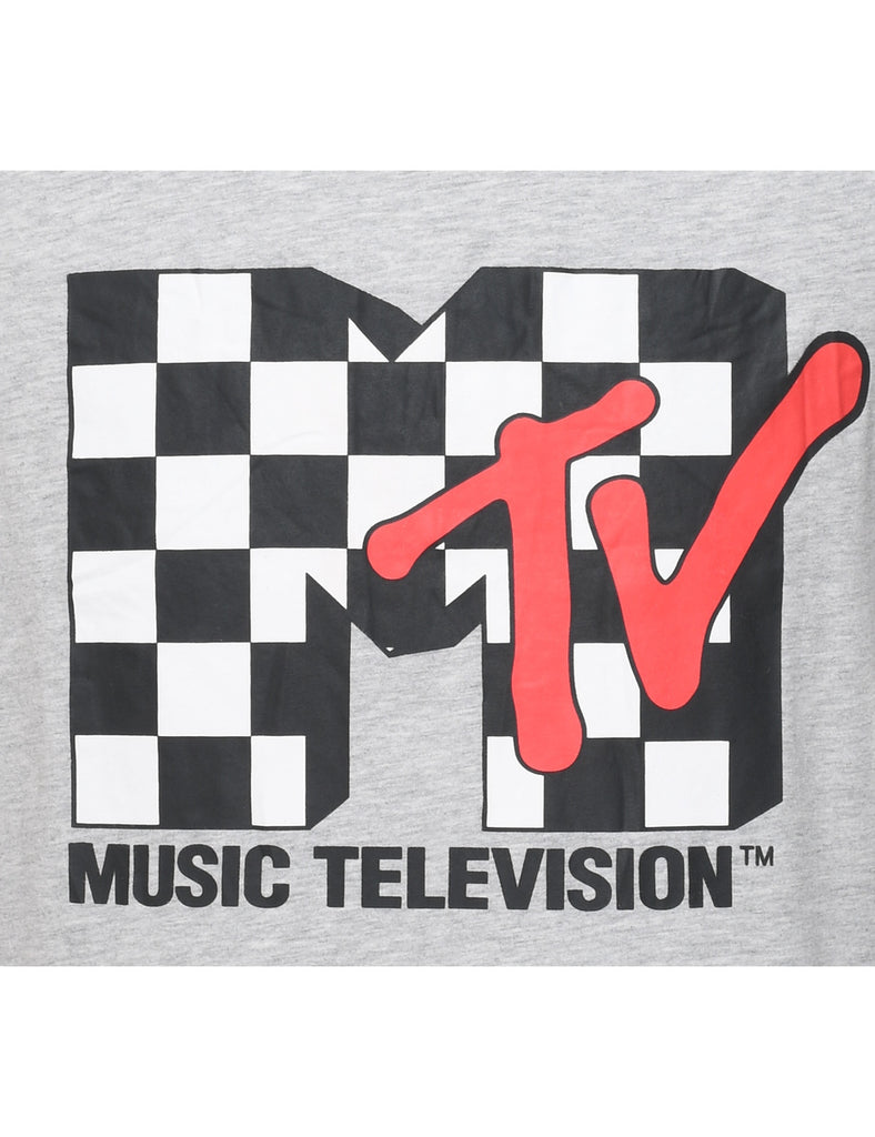Grey, Red & White 1990s MTV Vest - M