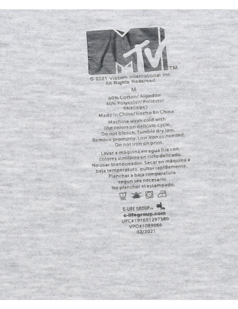 Grey, Red & White 1990s MTV Vest - M